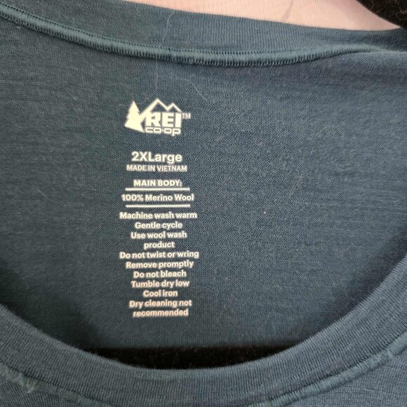 REI Teal Long Sleeve Merino Wool Top - Picture 3 of 4